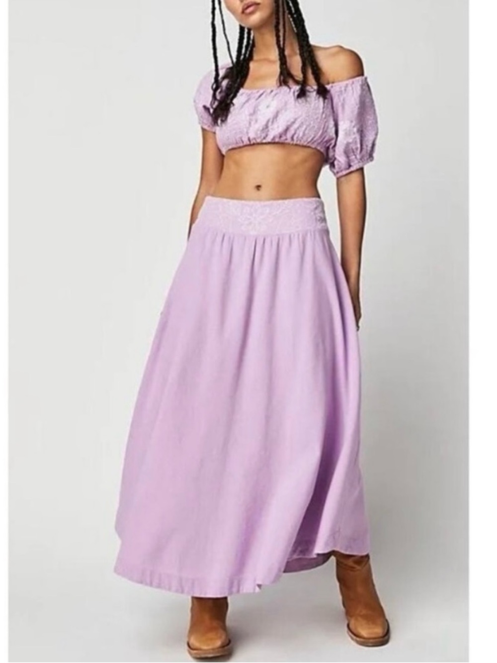 Free People 2pc lotus set in lavender